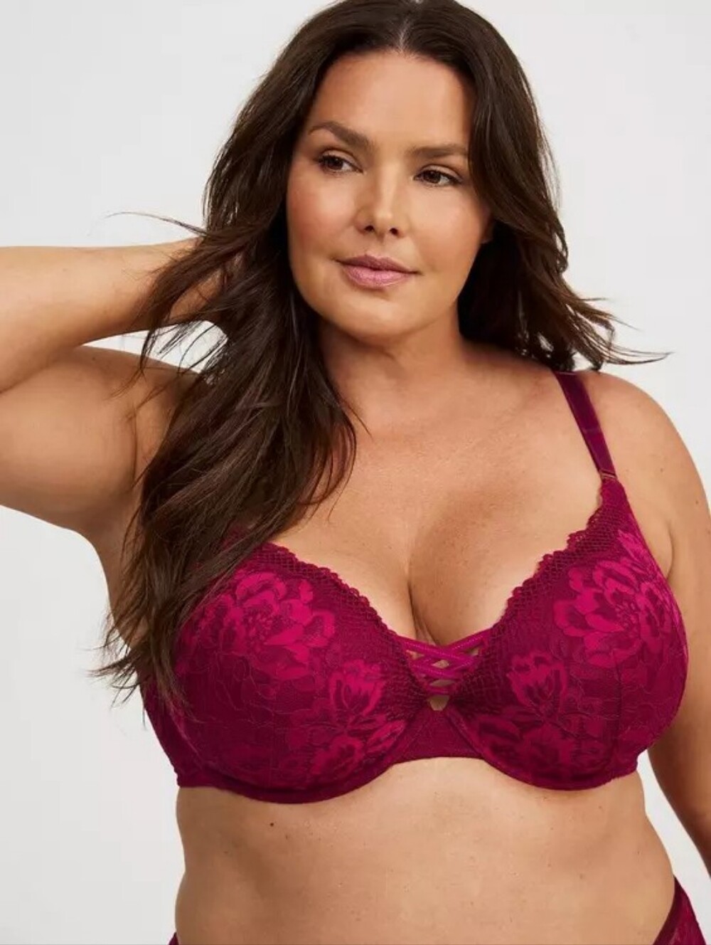 Torrid XO Plunge Push-Up Bra underwire magenta pink sz 38DD